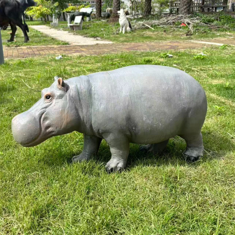 12.6'' Weather Resistant Hippopotamus Garden Statue by HouseOfZazla