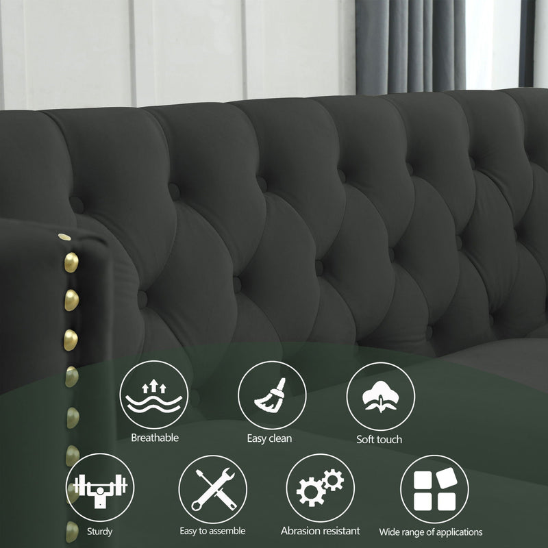Modern Sofa With Button Tufting, Upholstered Couch For Living Room by HouseOfZazla