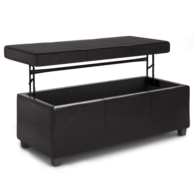 Avalon - Lift Top Rectangular Storage Ottoman - Tanners Brown by Unique Piece Furniture