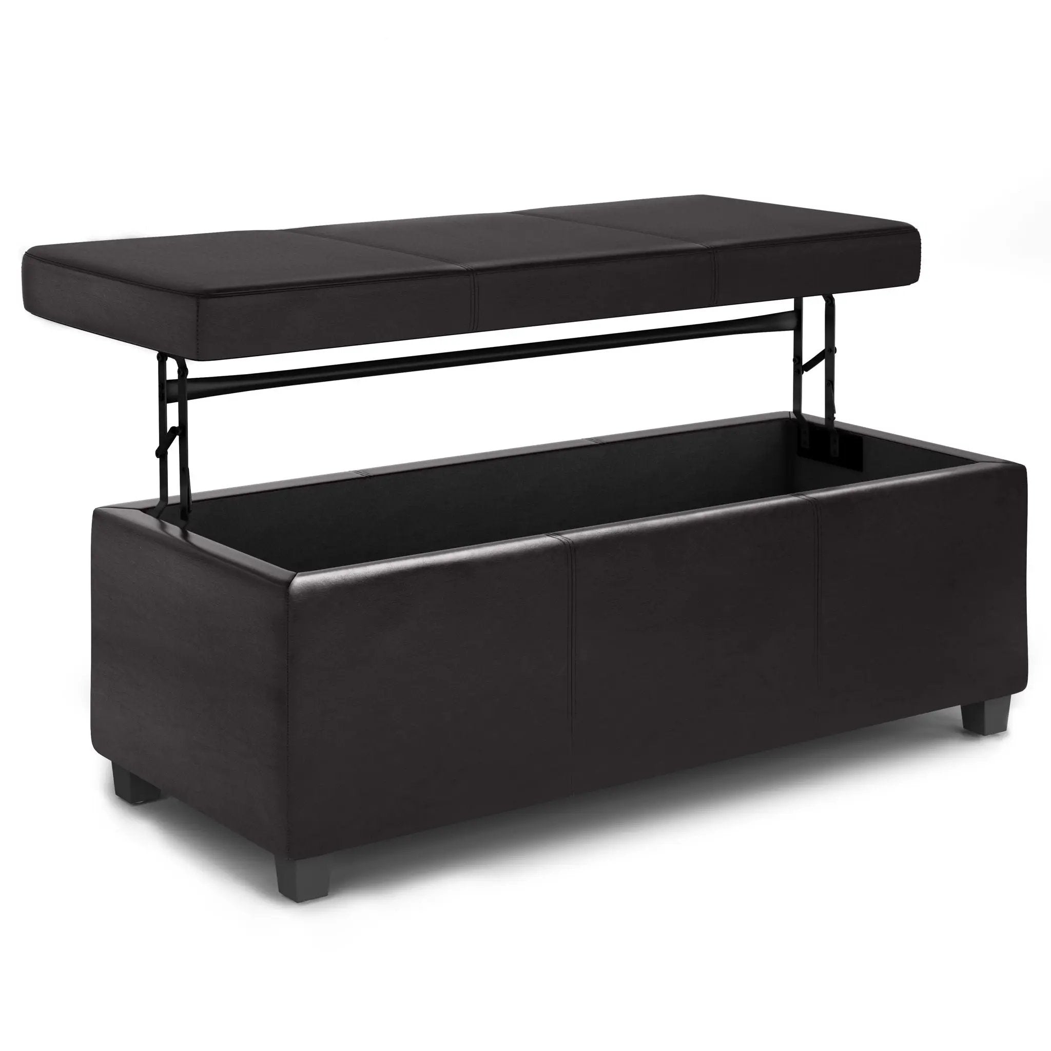 Avalon - Lift Top Rectangular Storage Ottoman - Tanners Brown by HouseOfZazla