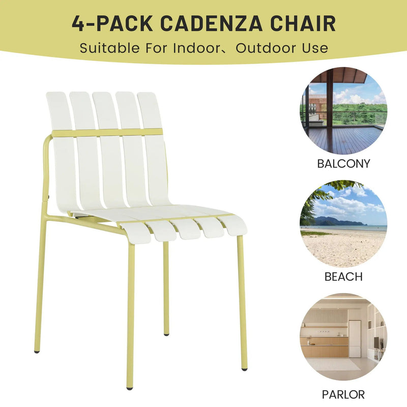 4 Piece Set Of Modern Color Block Designed Single Chairs With Long Table by HouseOfZazla