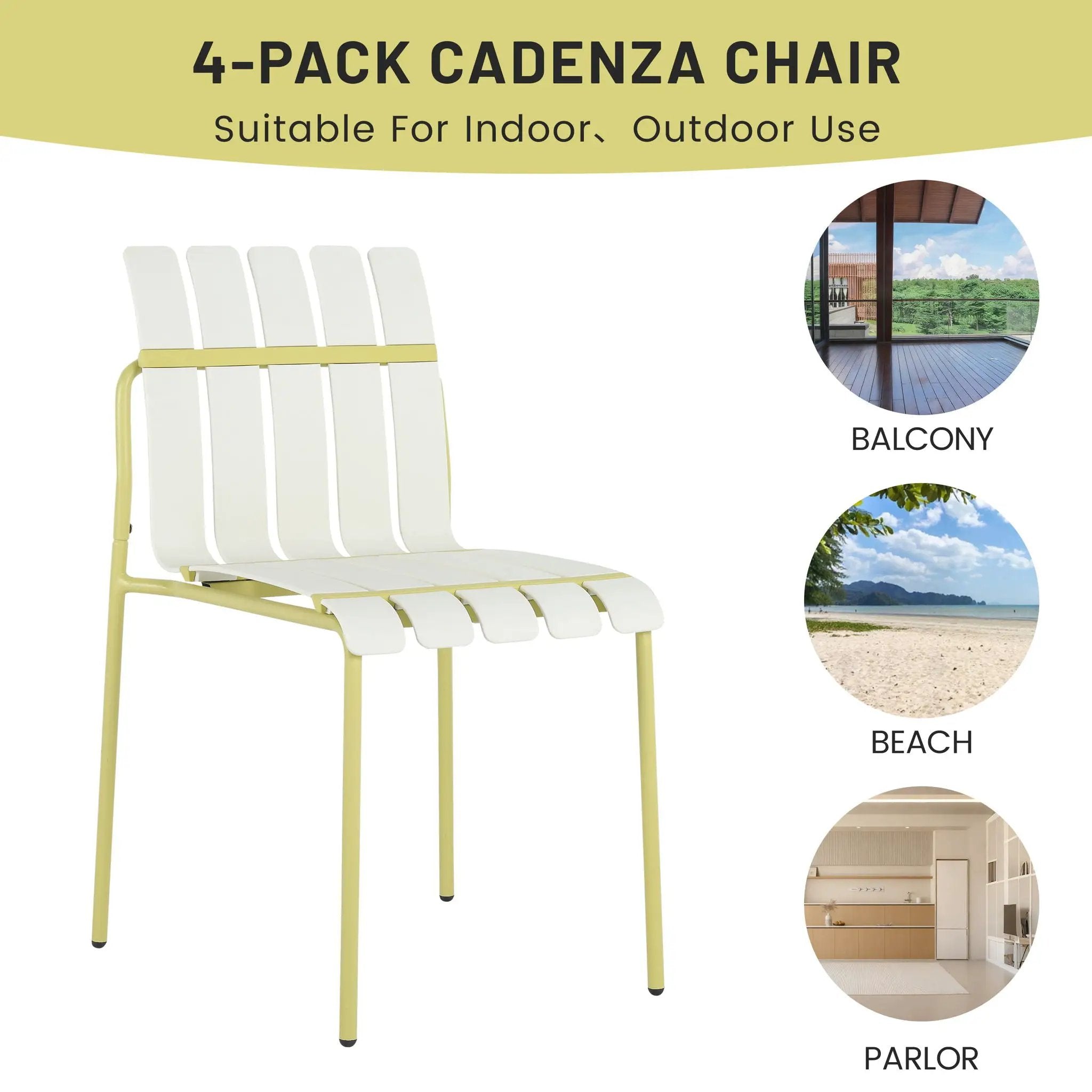 4 Piece Set Of Modern Color Block Designed Single Chairs With Folding Square Table by HouseOfZazla