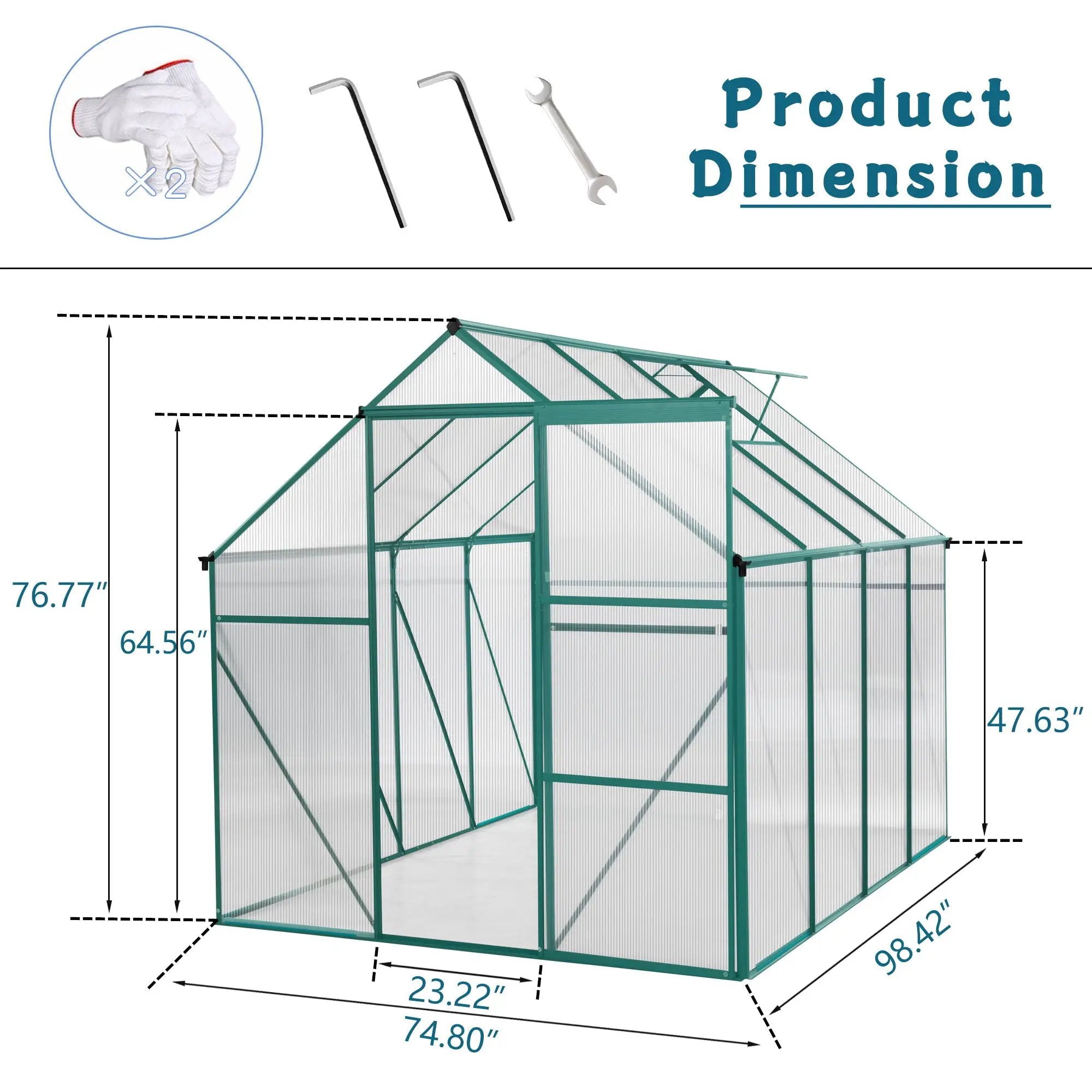 Polycarbonate house Raised Base And Anchor Aluminum Heavy Duty Walk-In houses For Outdoor Backyard In All Season by HouseOfZazla