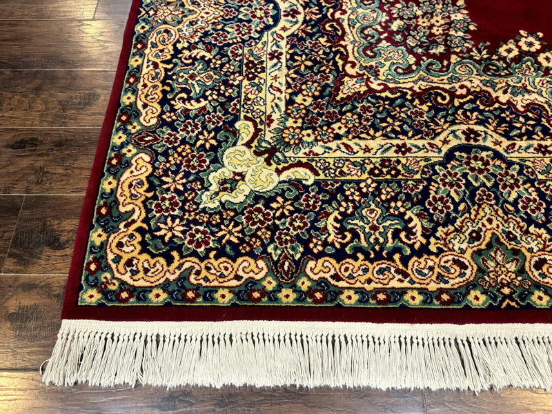 Power Loomed Persian Oriental Rug 9x12, Vintage Wool Pile, Kirman Design by Jewel Rugs