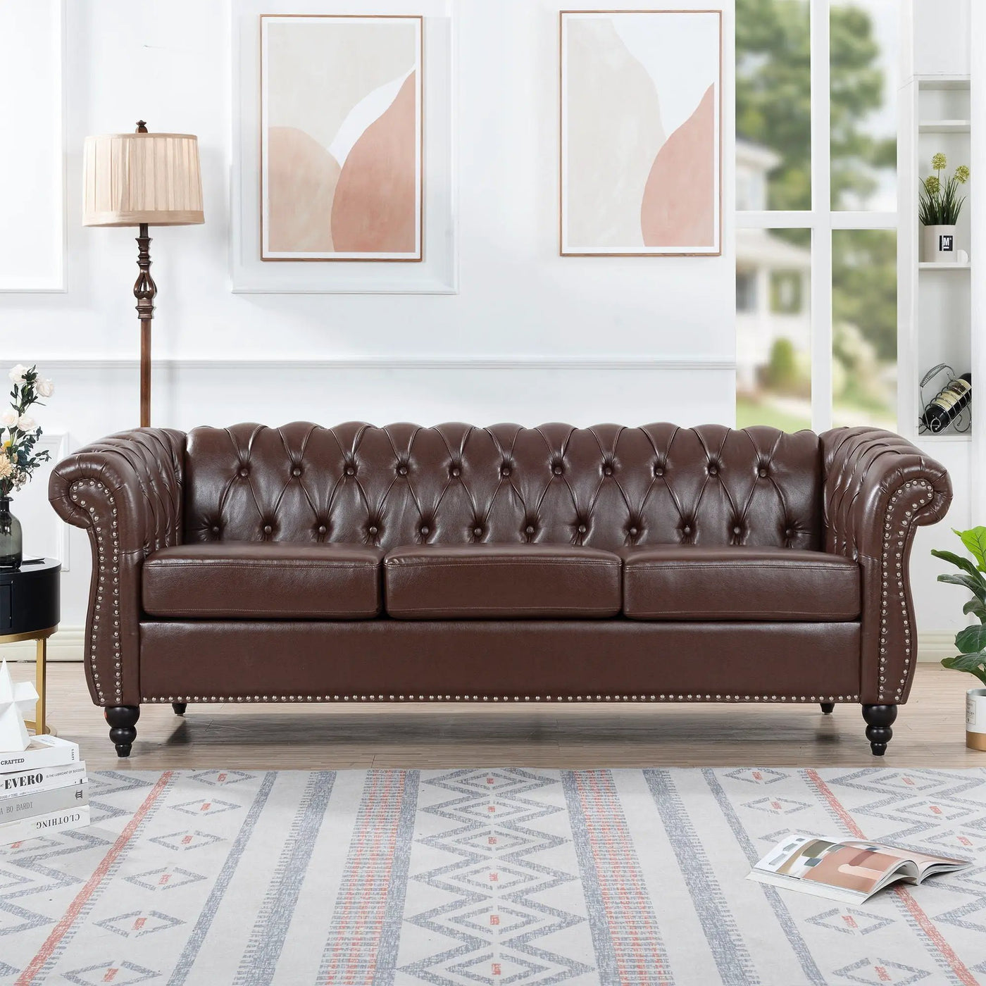 Rolled Arm Chesterfield 3 Seater Sofa by HouseOfZazla