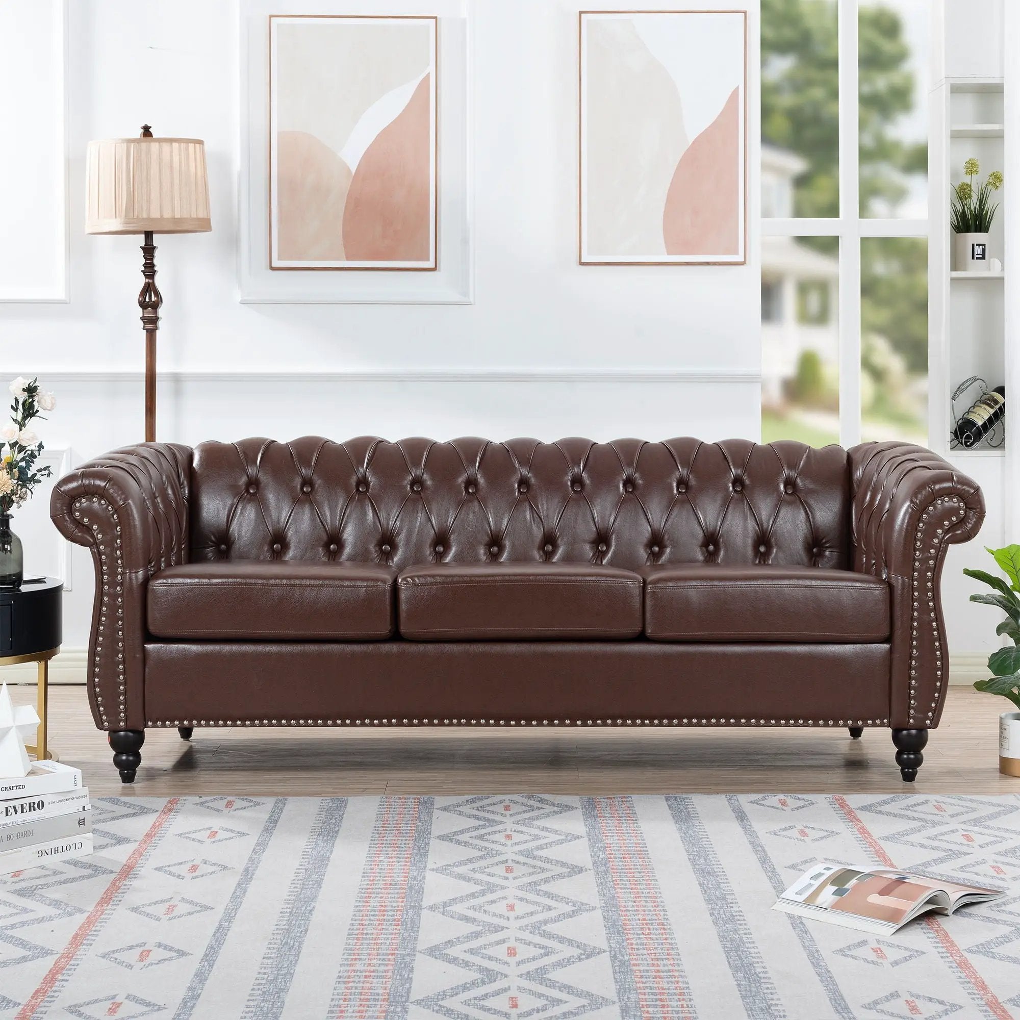 Rolled Arm Chesterfield 3 Seater Sofa by Unique Piece Furniture