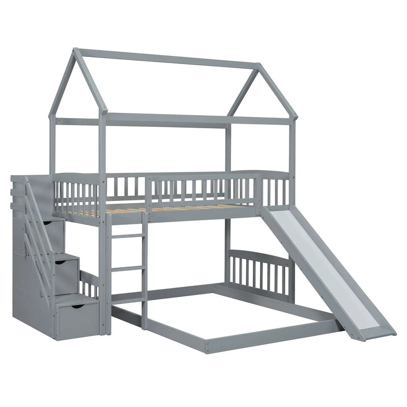 House Bunk Bed With Slide by HouseOfZazla