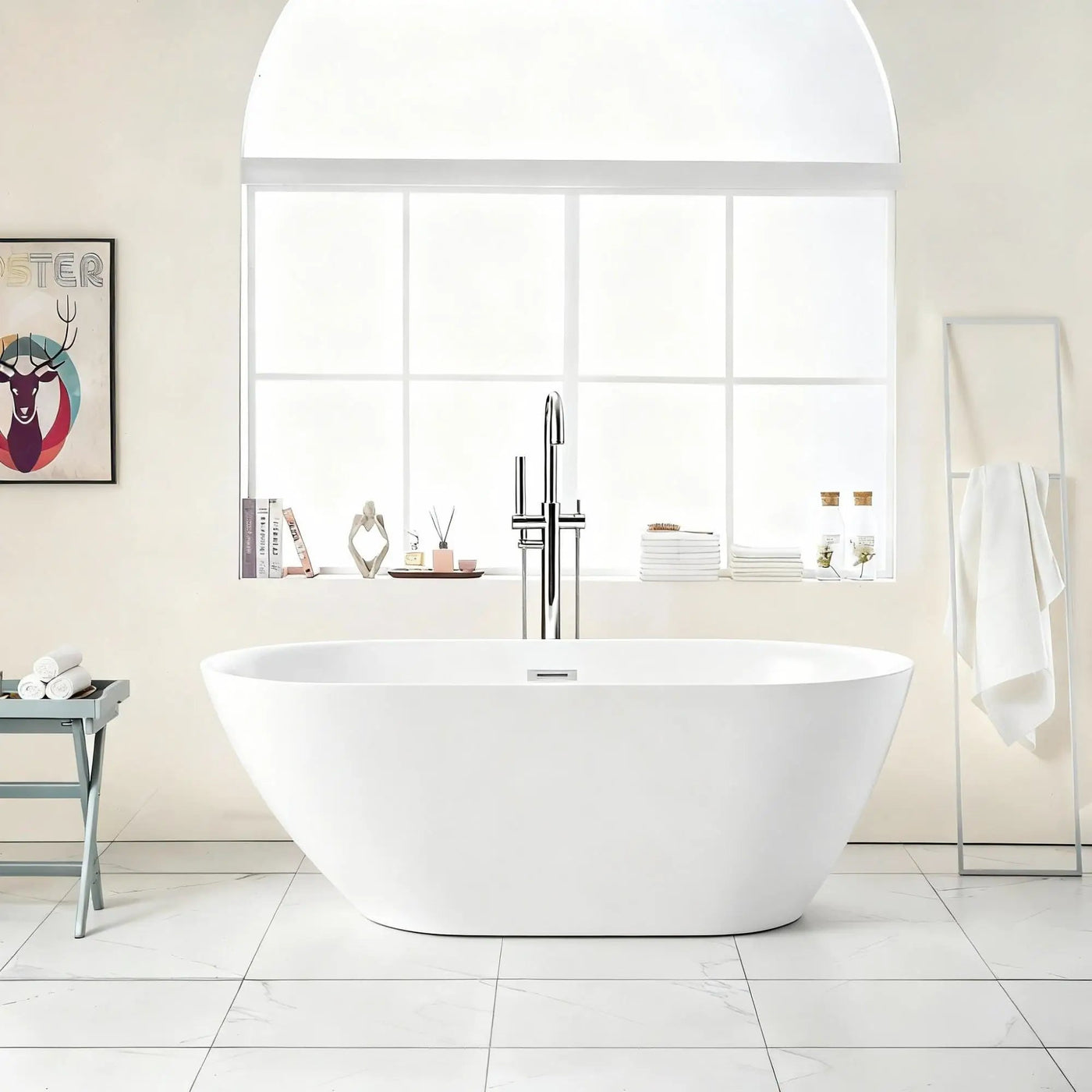 Glossy Freestanding Bathtub With Pop Up Drain by HouseOfZazla