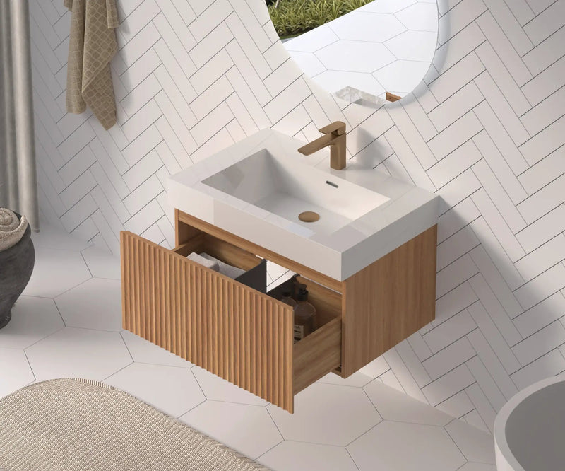 30" Bathroom Vanity with Sink - Wall Mounted Floating Cabinet by HouseOfZazla