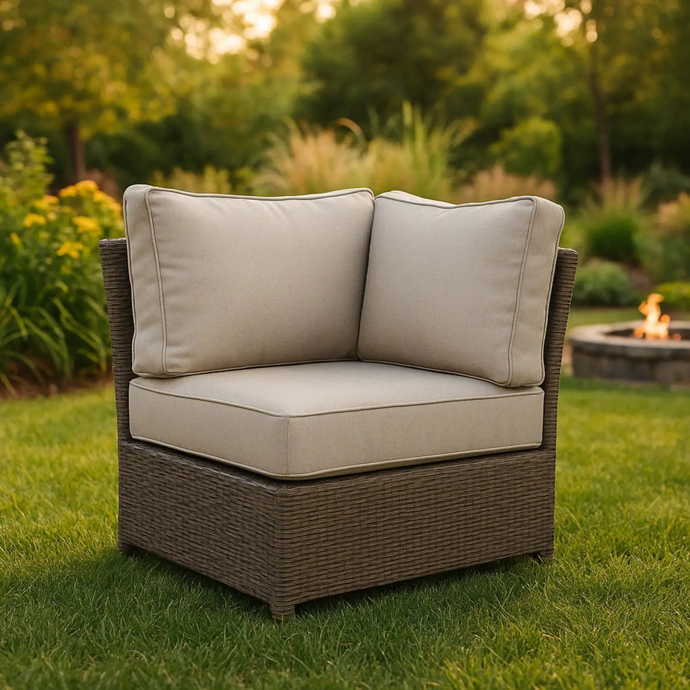 Shick - Corner Wedge Patio Chair With Cushions by HouseOfZazla