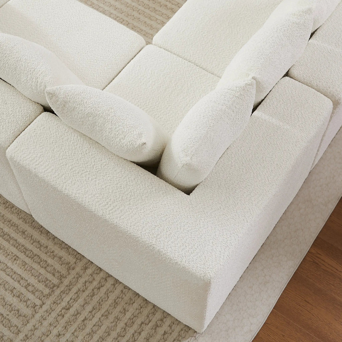 151.6-Inch Extra-Large L-Shaped Chenille Sectional Sofa by HouseOfZazla
