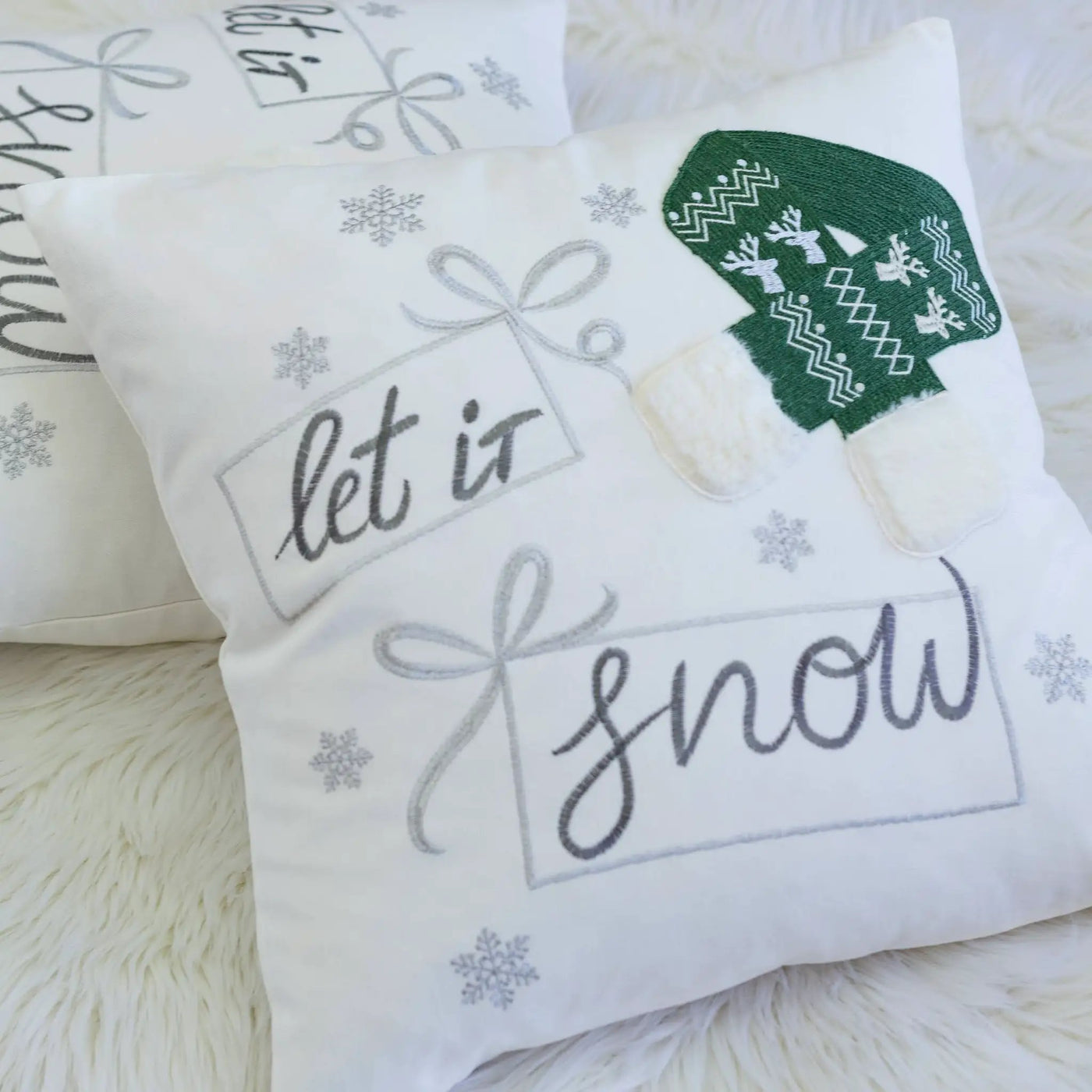 Let It Snow Christmas Throw Pillow by HouseOfZazla