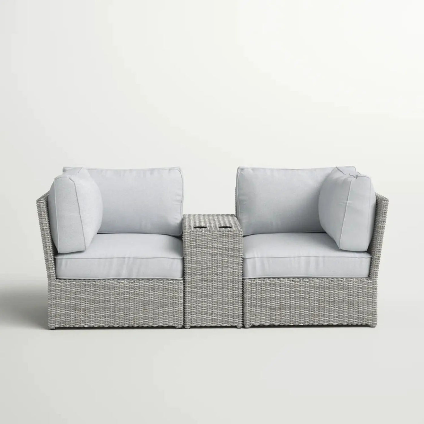 Outdoor Wicker Loveseat With Cushions by Unique Piece Furniture