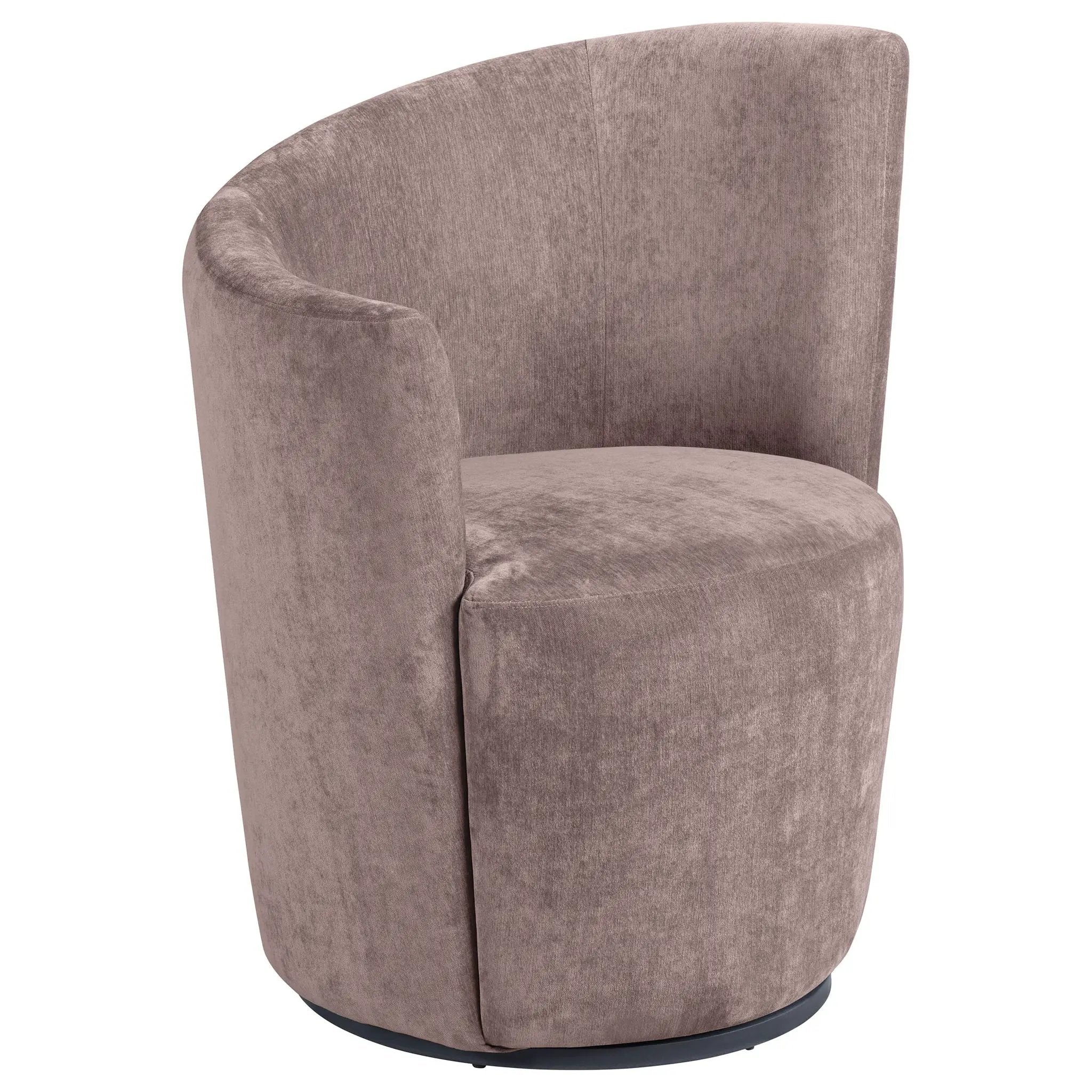 Nueva Upholstered Swivel Chair Curved Backrest Blush by Unique Piece Furniture