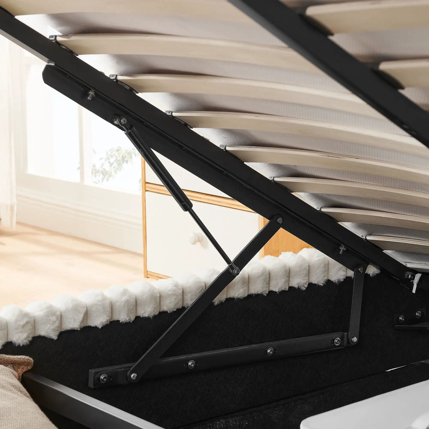 Functional Vertical Striped Bed With Gas Lift Storage by HouseOfZazla