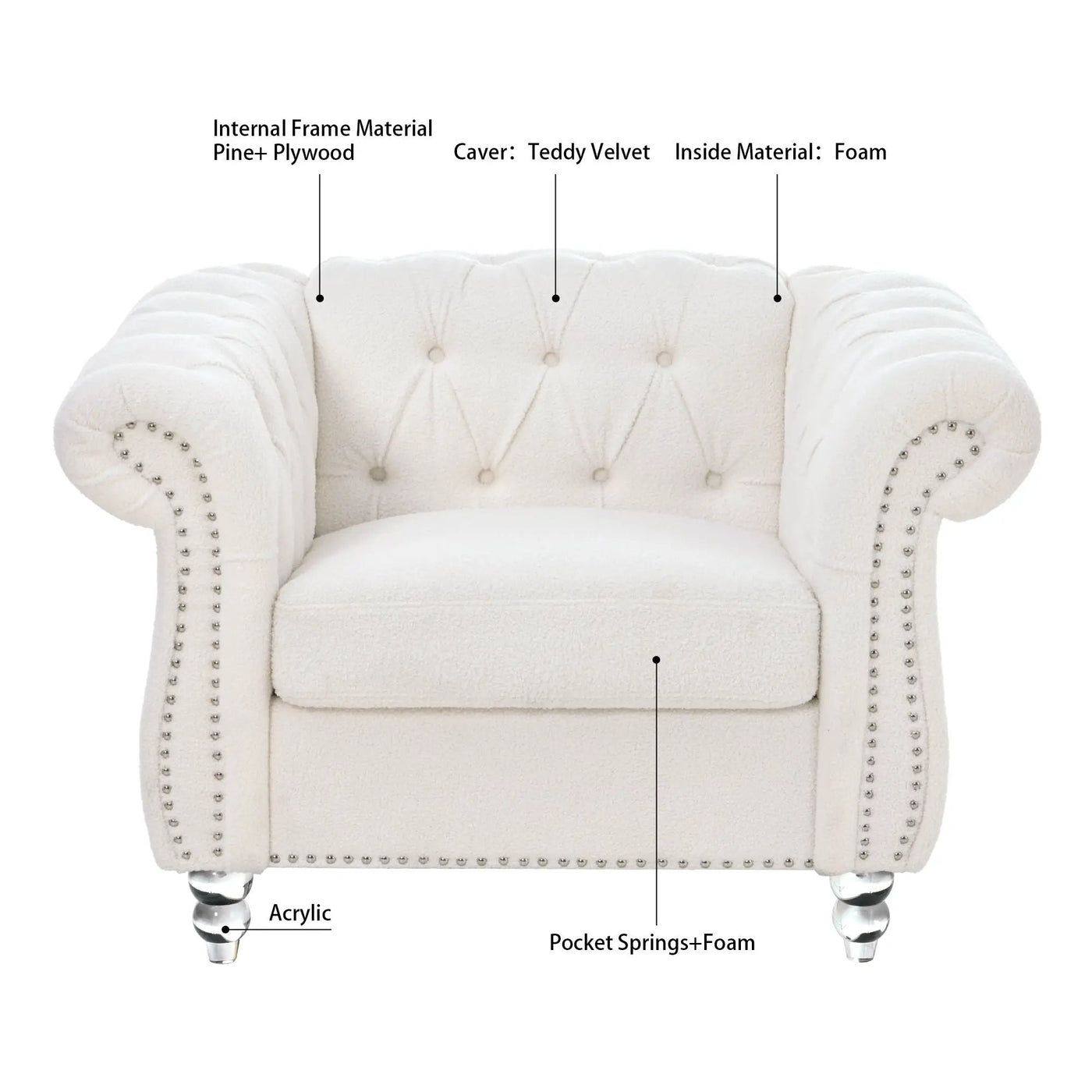 1 Seater Sofa For Living Room by HouseOfZazla