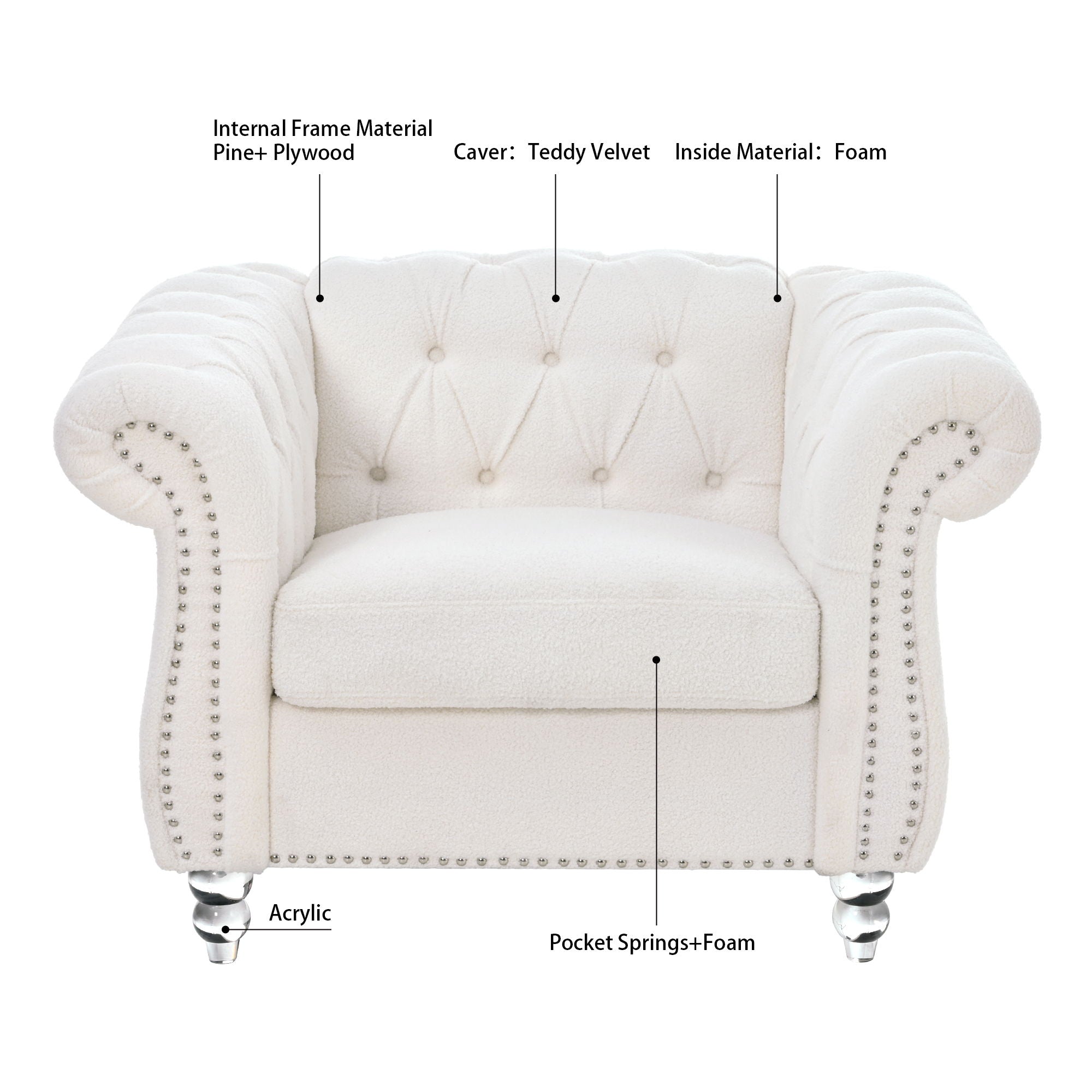 1 Seater Sofa For Living Room by HouseOfZazla