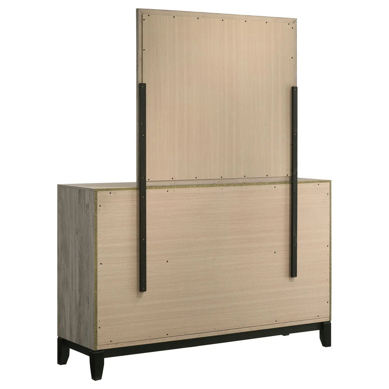 Watson 6-drawer Bedroom Dresser and Mirror Light Taupe by Unique Piece Furniture