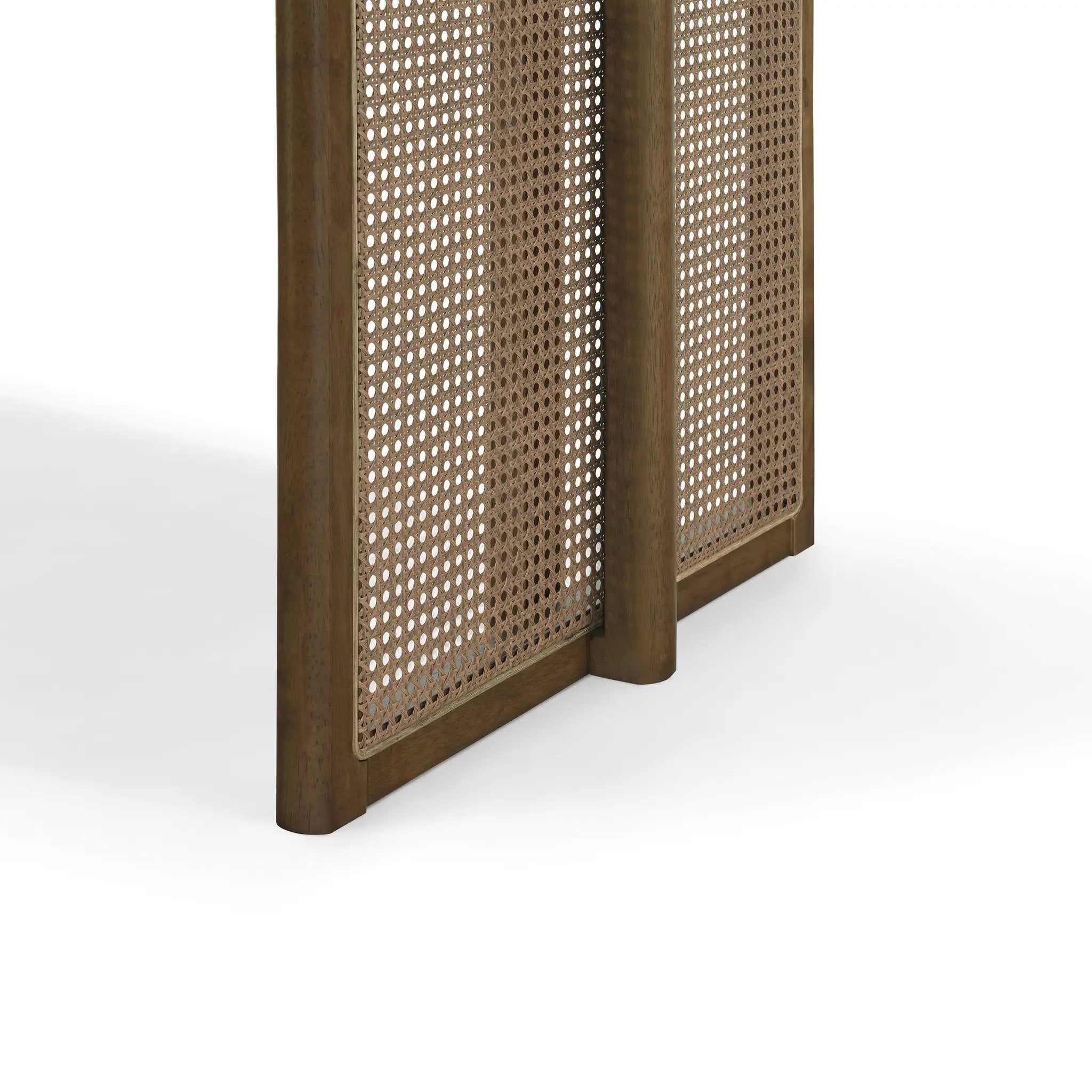Walnut-Colored Rubber Wood Dining Set with Plastic Rattan by HouseOfZazla