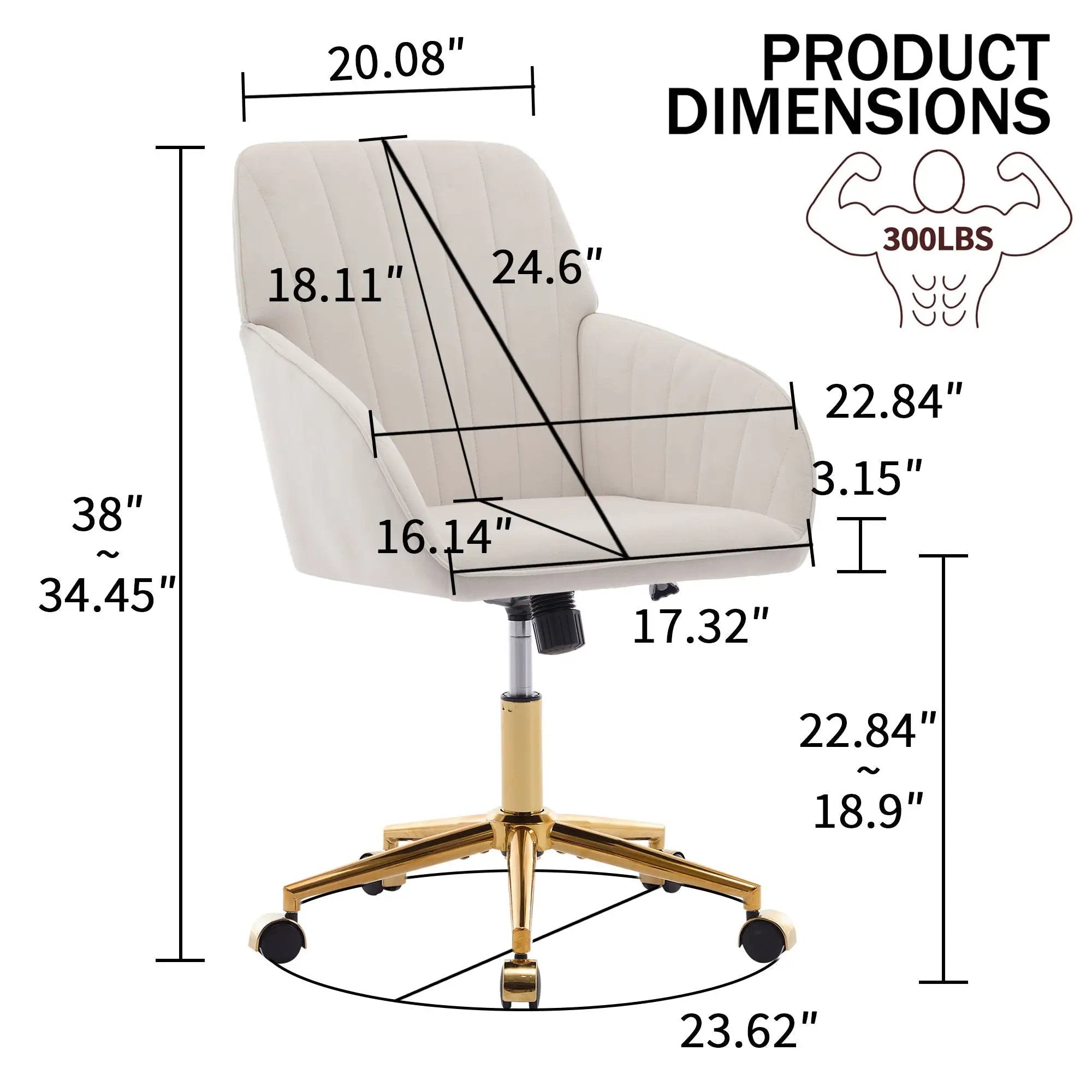Adjustable Ergonomic Swivel Office Chair by Unique Piece Furniture