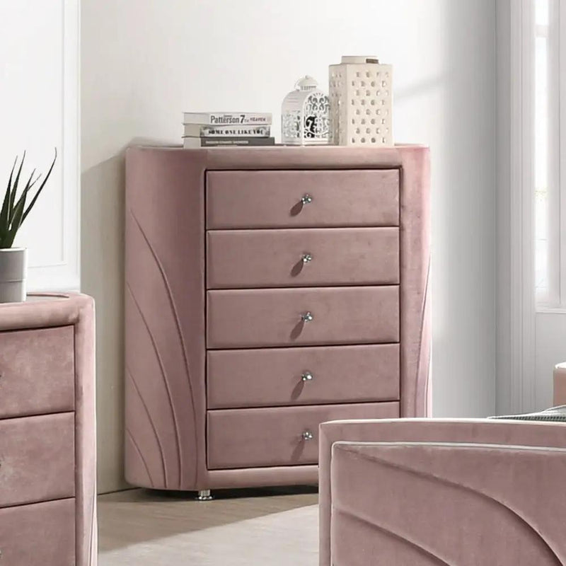 Salonia - Chest - Pink Velvet by Unique Piece Furniture
