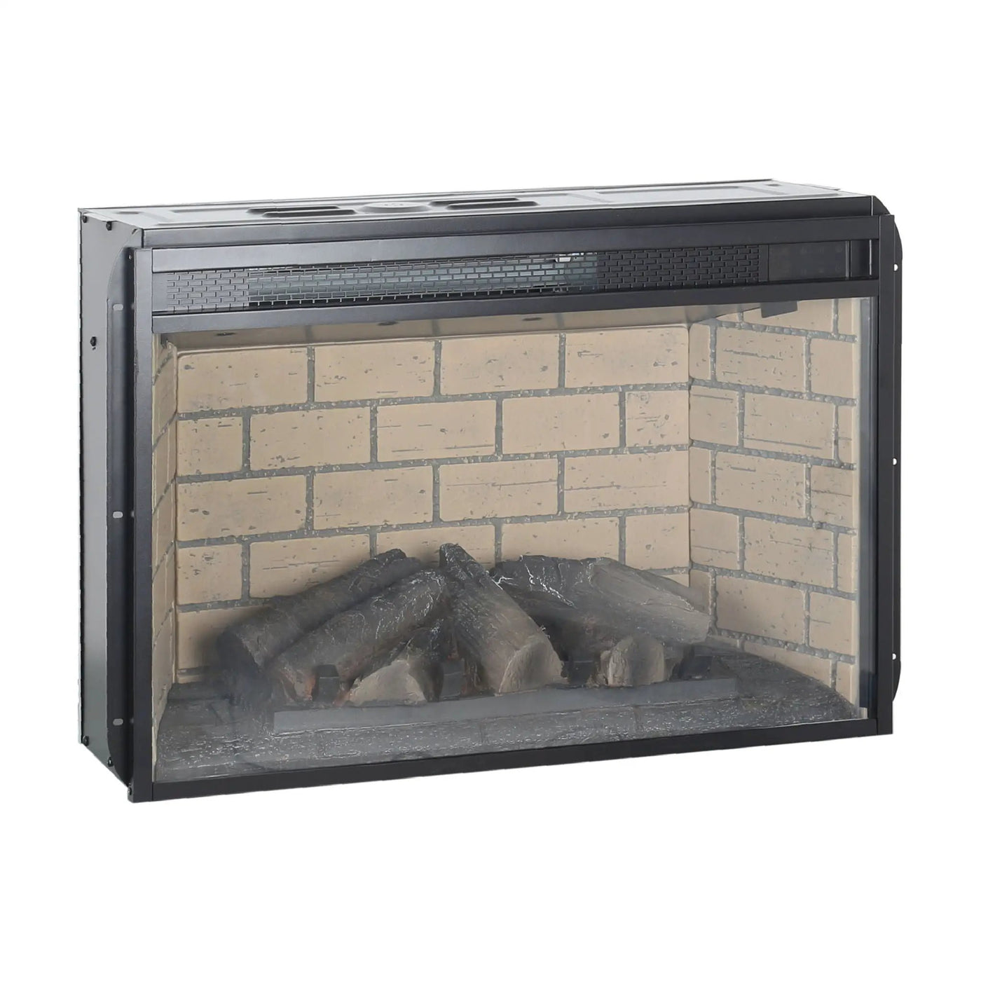 Infrared Quartz Heater Fireplace Insert -Woodlog Version With Brick by HouseOfZazla