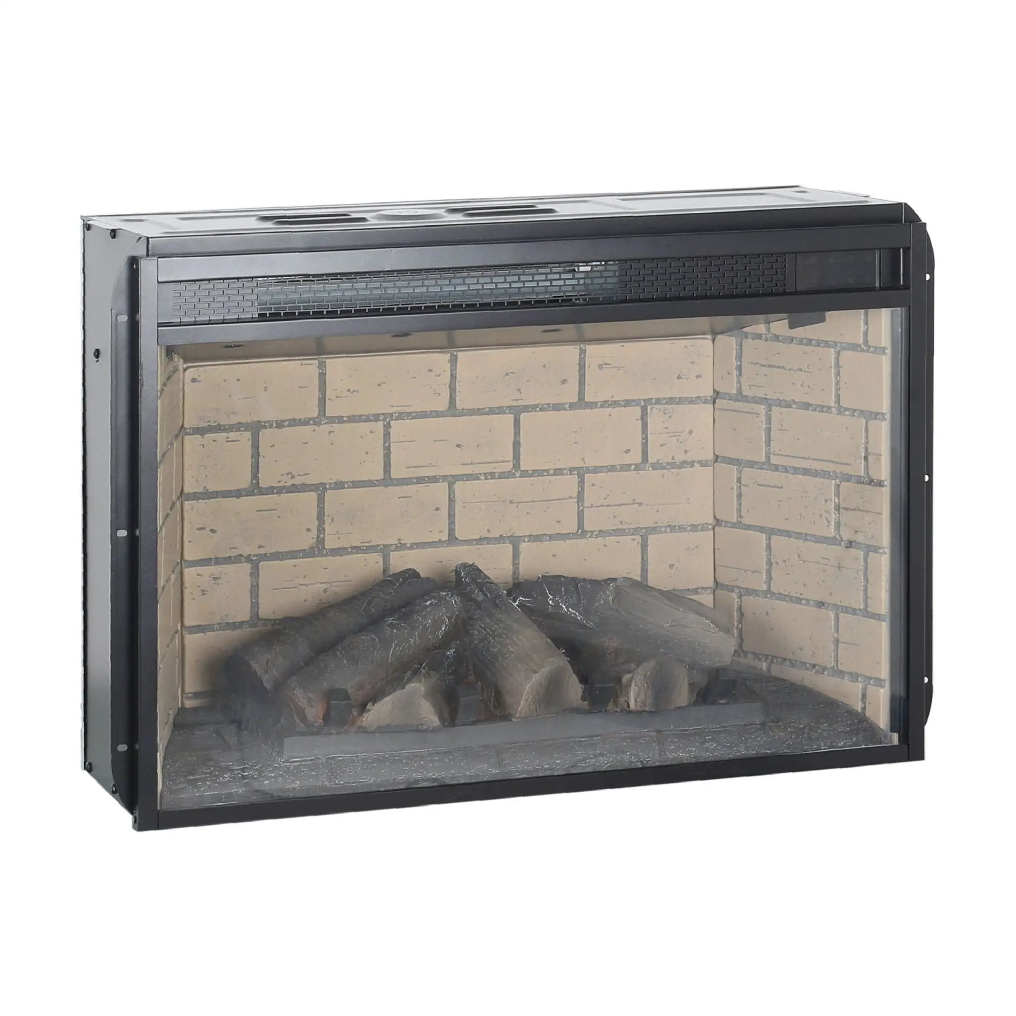 Infrared Quartz Heater Fireplace Insert -Woodlog Version With Brick by HouseOfZazla