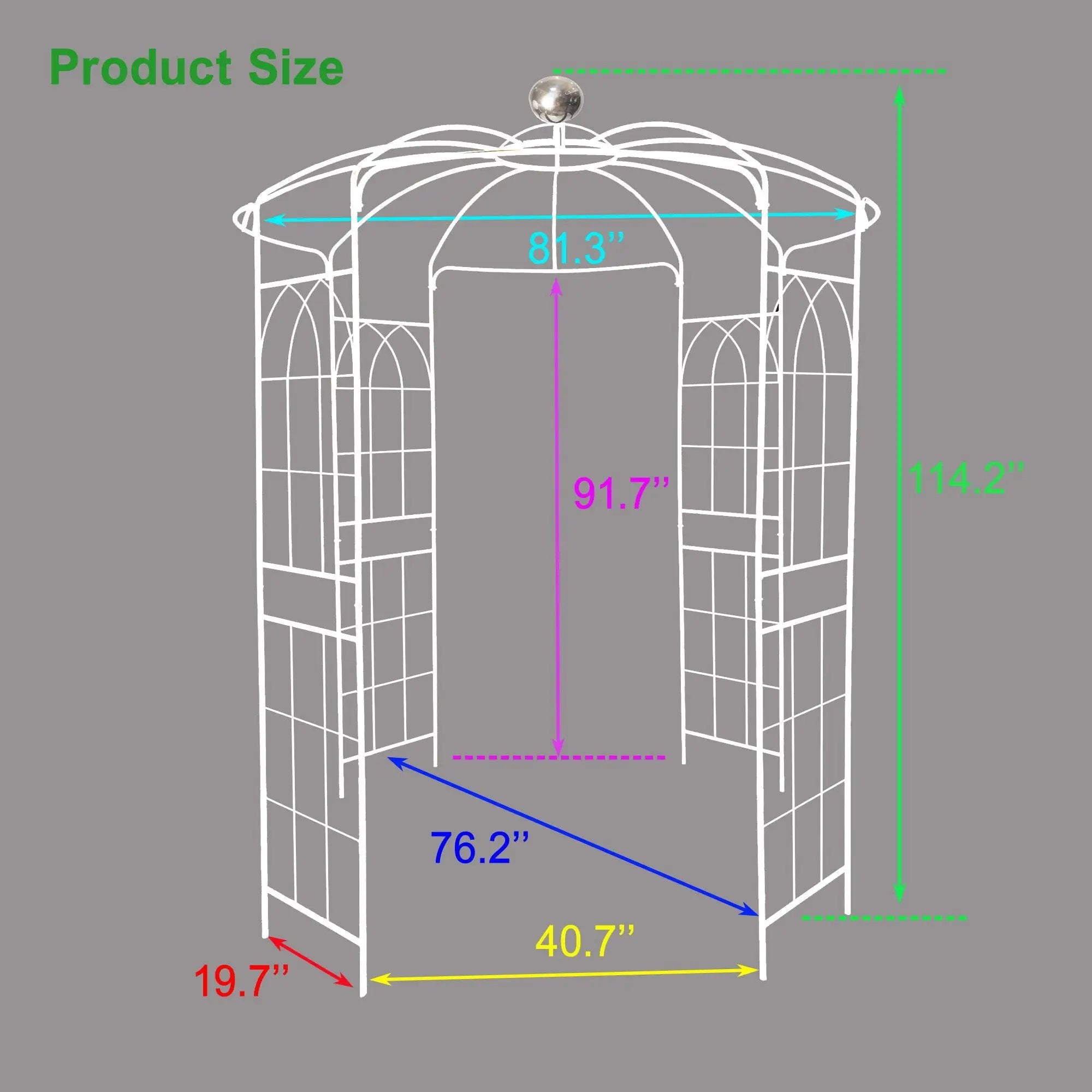Metal Garden Arch Iron Garden Arbors Gazebo Dia High Birdcage Shape Pergola Pavilion For Wedding Ceremony by HouseOfZazla