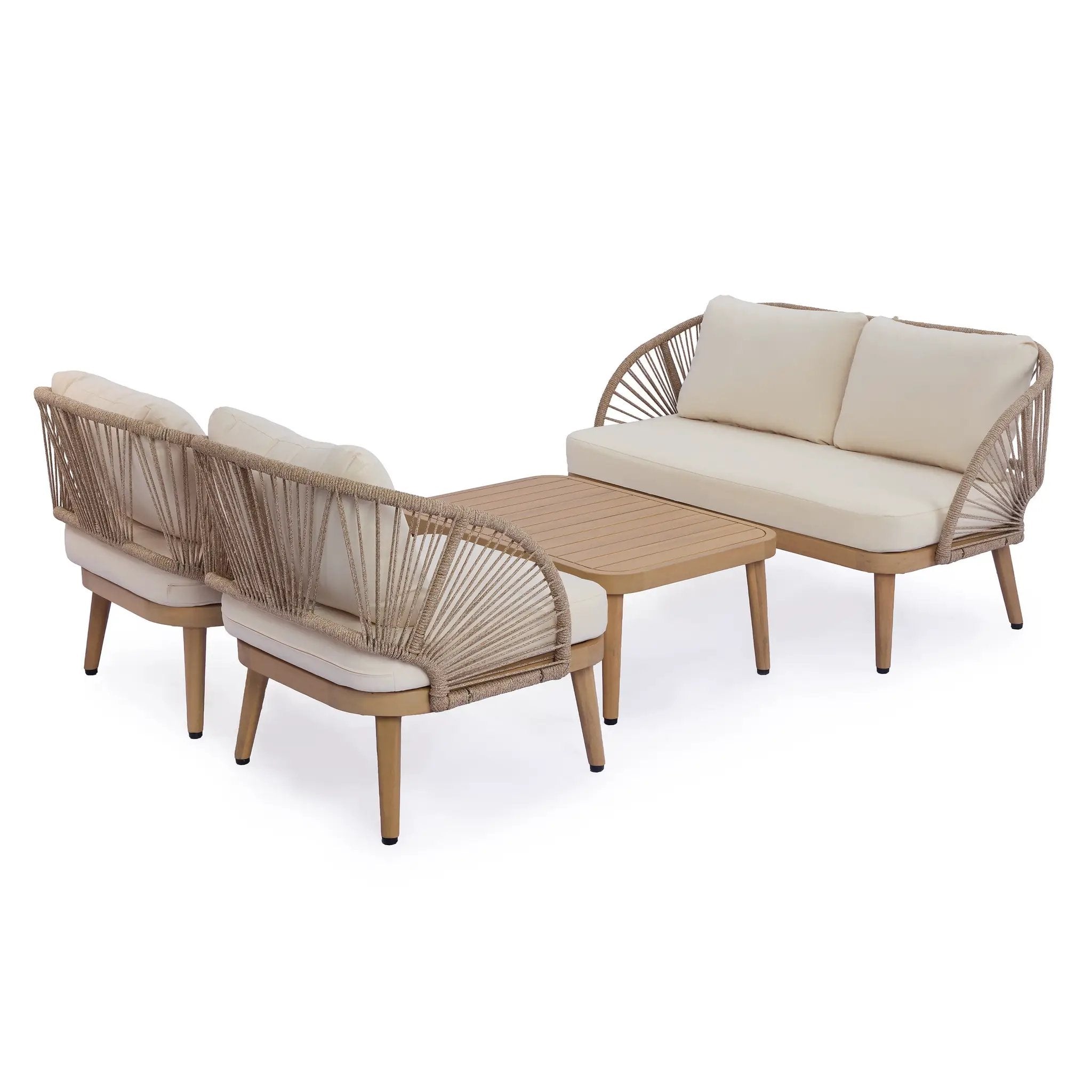 4-Piece Acacia Wood Patio Seating Set by HouseOfZazla