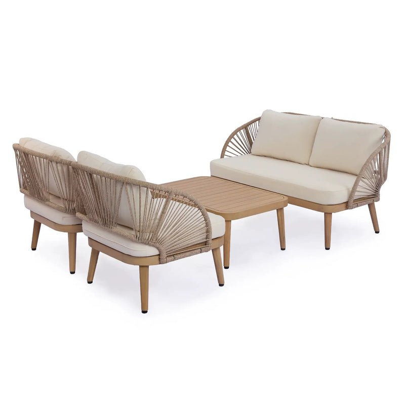 4-Piece Acacia Wood Patio Seating Set by HouseOfZazla