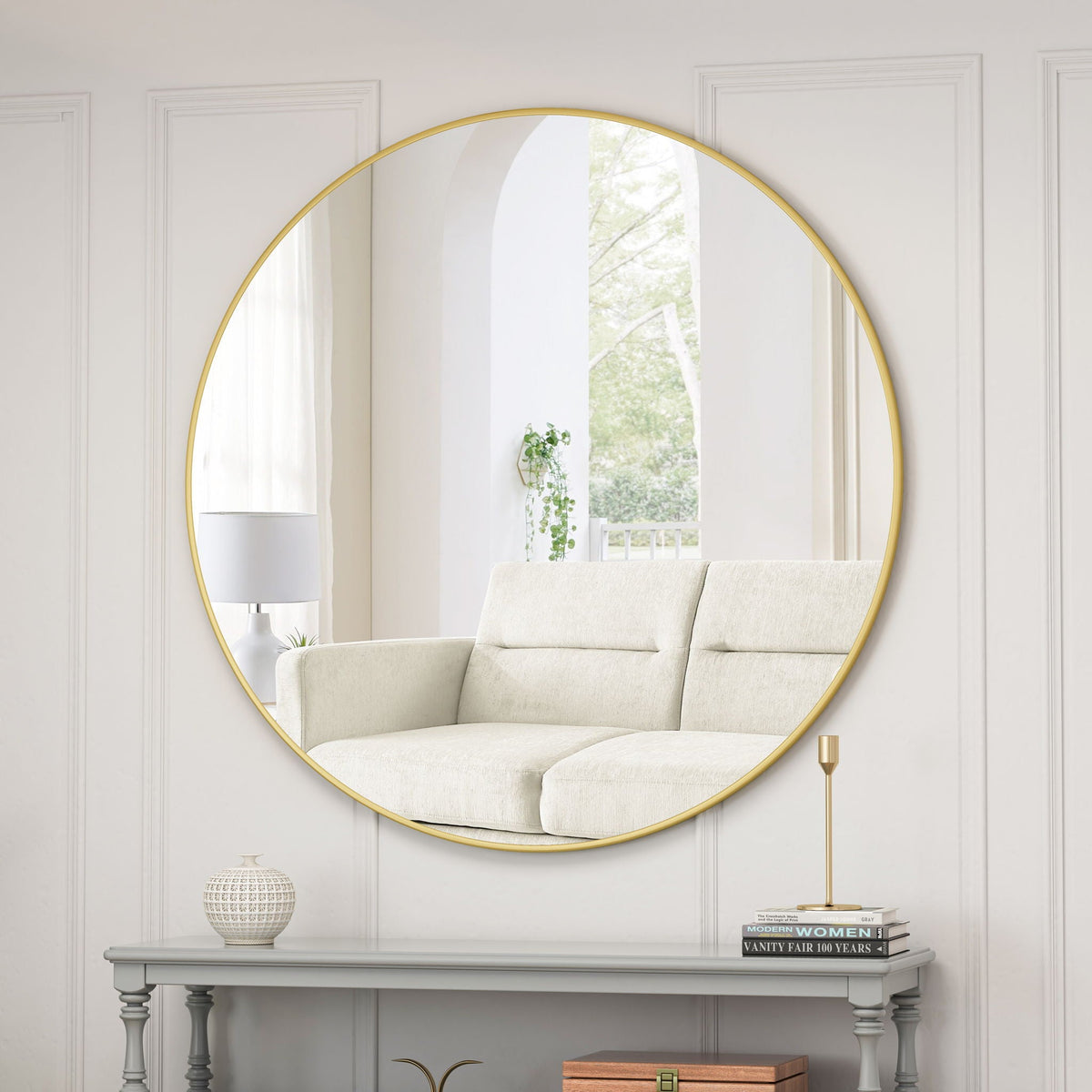 Wall Circular Mirror Metal Framed Mirror Round Vanity Mirror Dressing Mirror, For Bathroom, Living Room, Bedroom Wall Decor, photo 40 of 40