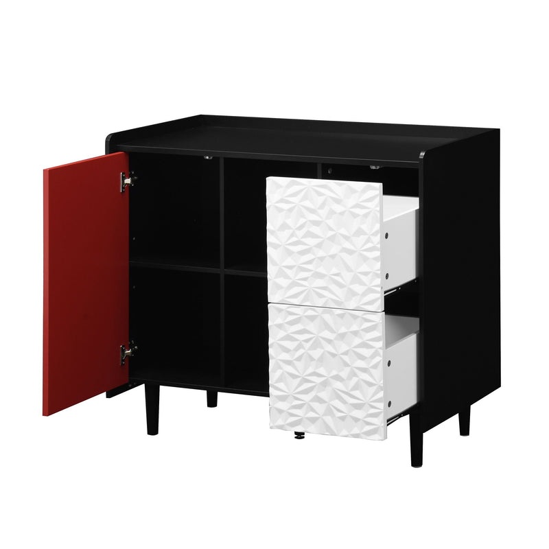 Modern Sideboard Buffet Cabinet With Doors And Unique Panel Styling by HouseOfZazla