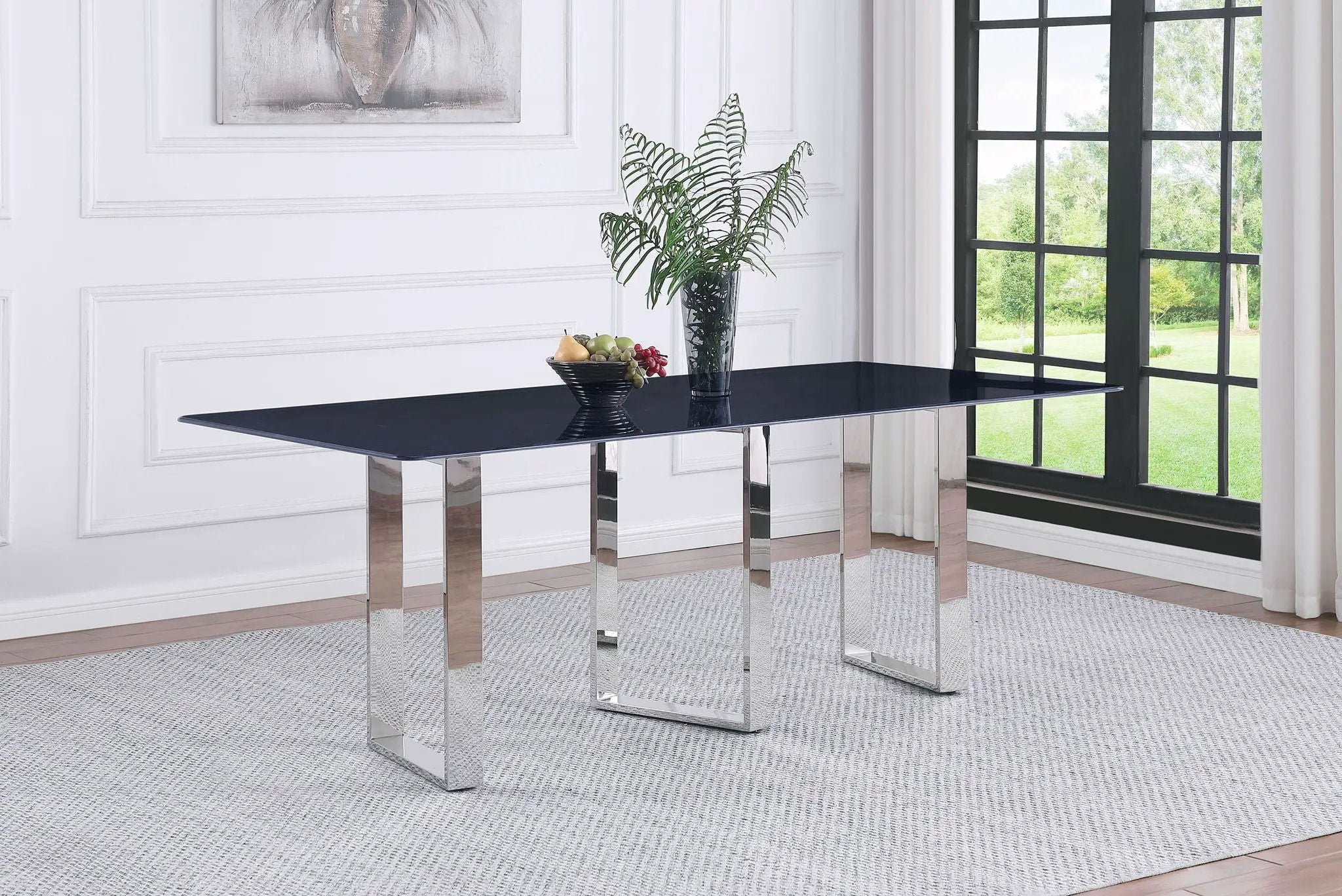 Desden 79-inch Rectangular Sintered Stone Dining Table Grey by Unique Piece Furniture