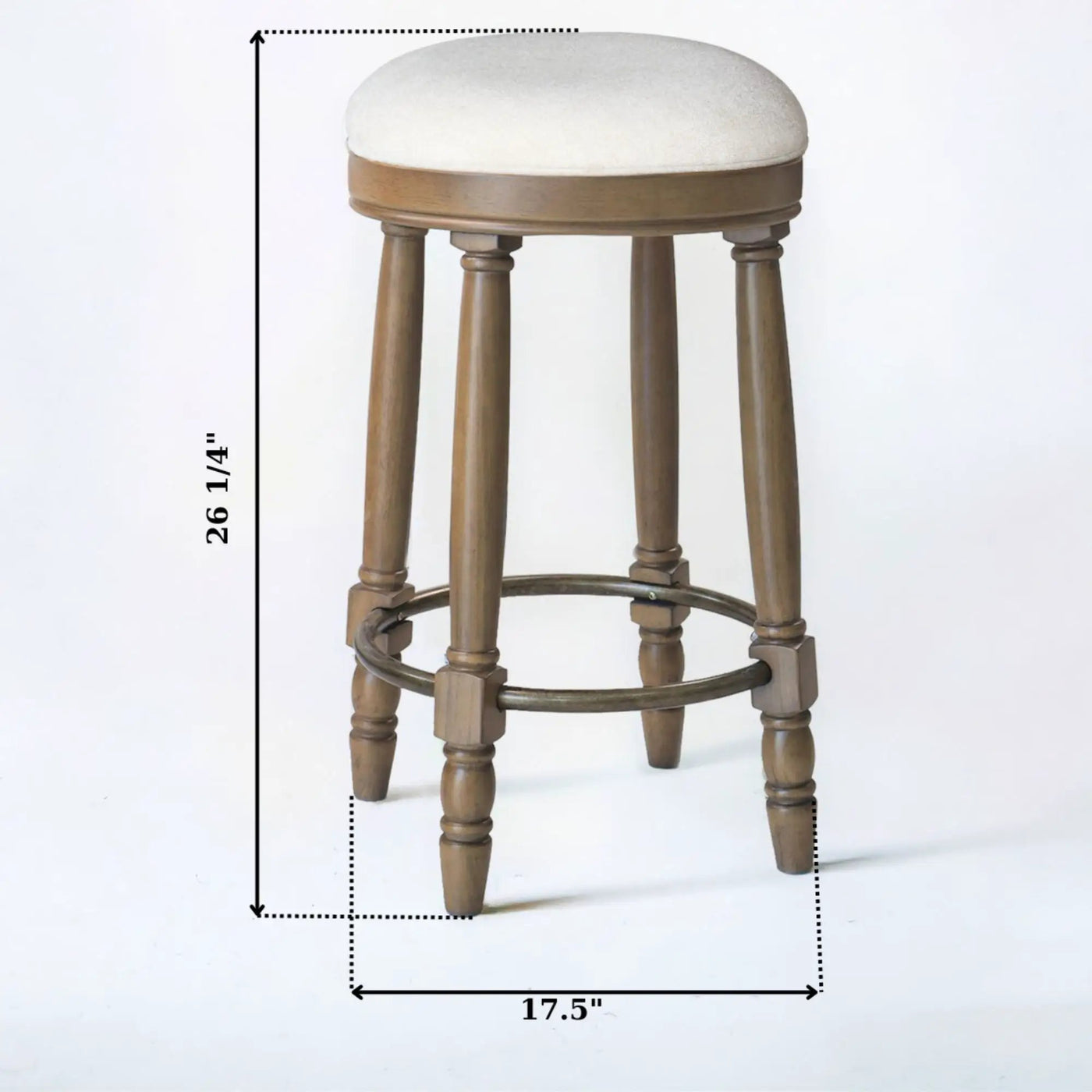360° Swivel Wooden Barstools With Upholstered Seat, Counter Height (Set of 2) by HouseOfZazla