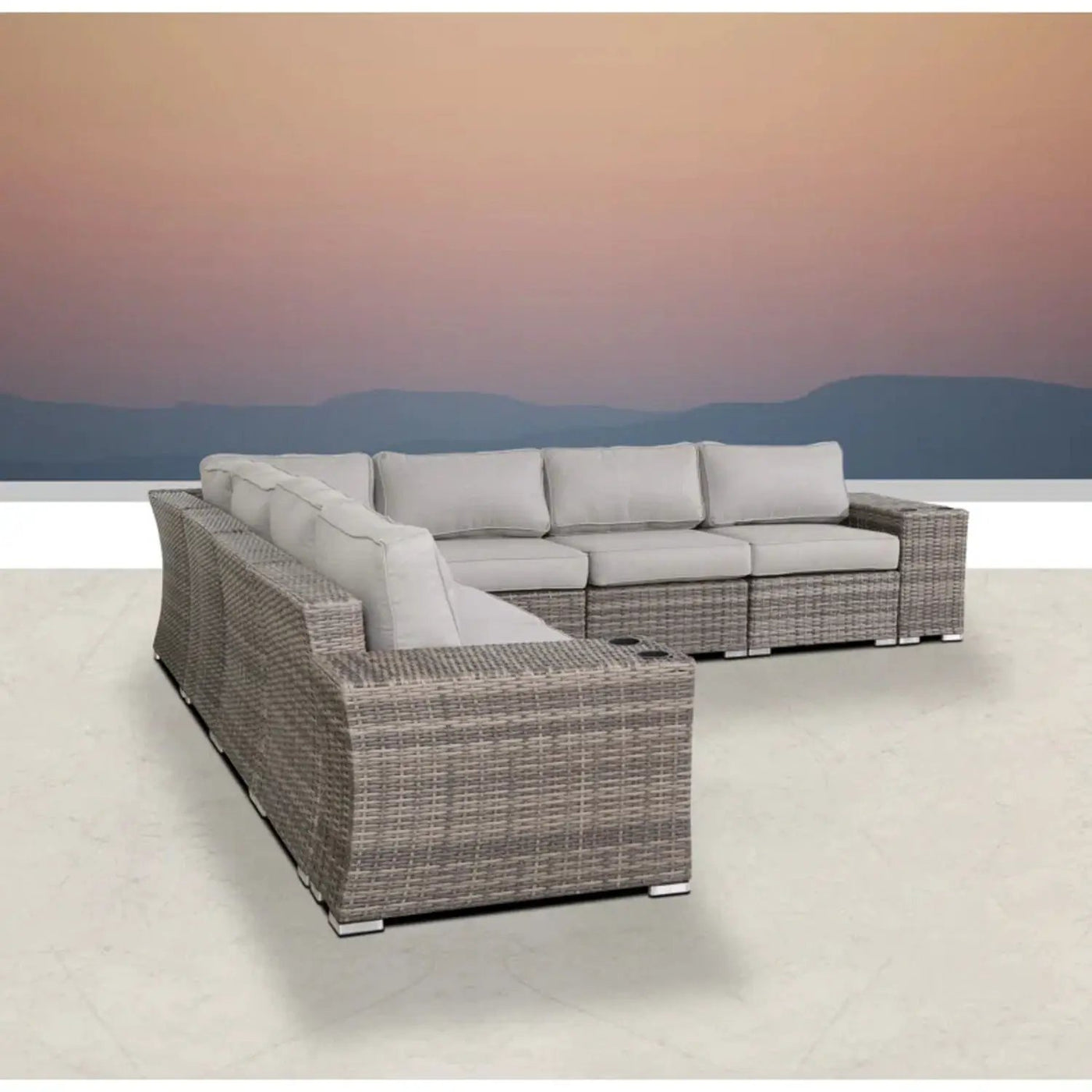Rattan Sectional Sofa Set With Cushions by Unique Piece Furniture