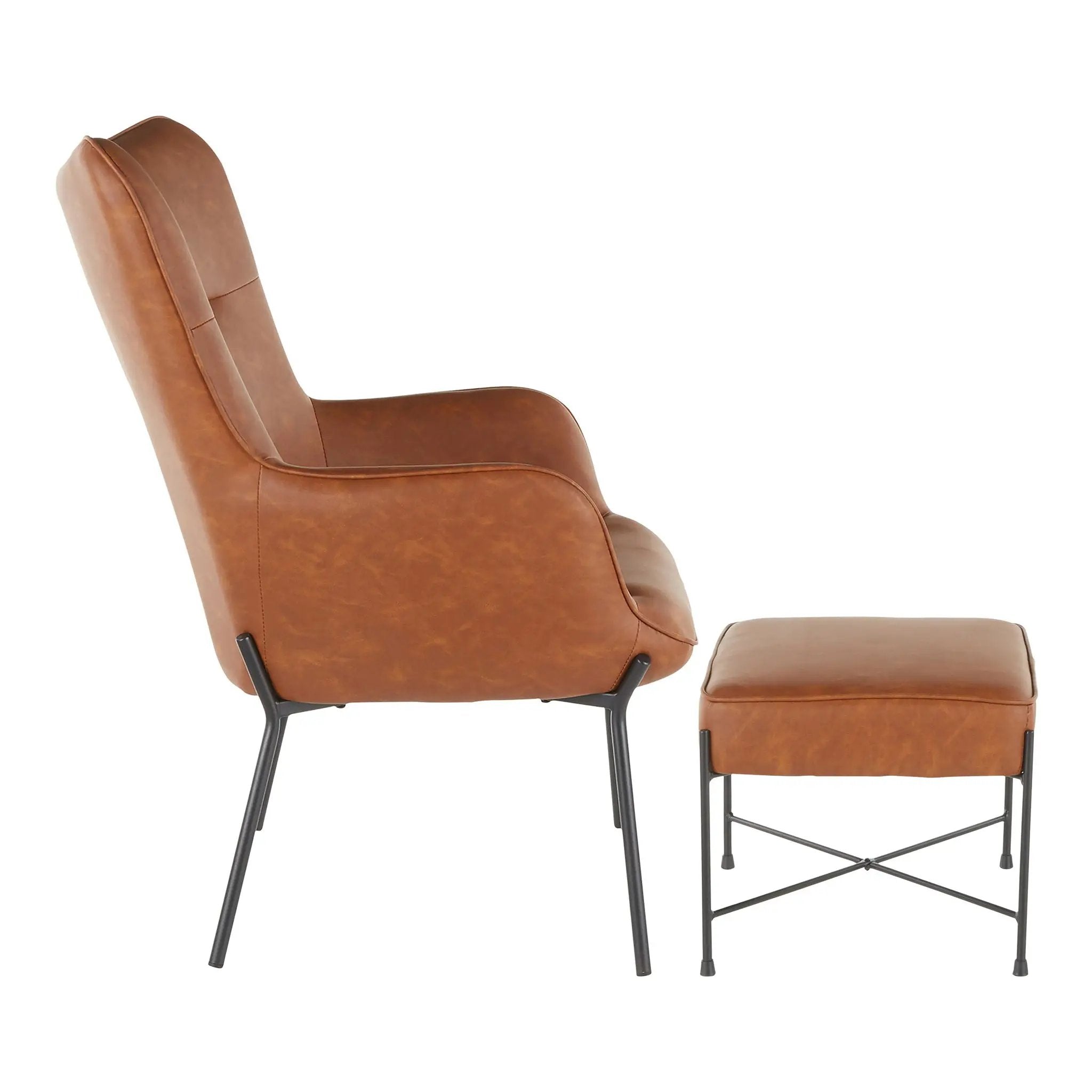 Izzy - Industrial Lounge Chair & Ottoman Set by Unique Piece Furniture