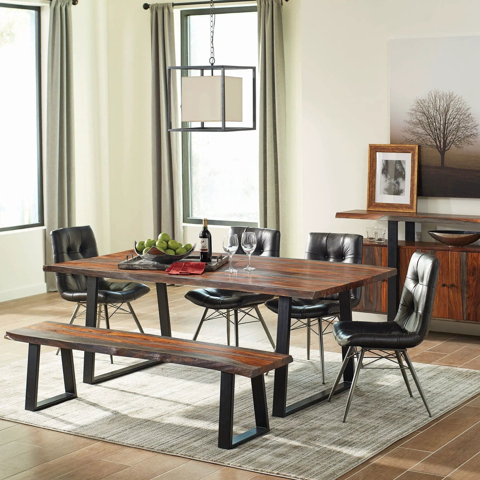 Wobegon - Rectangular Dining Bench - Gray