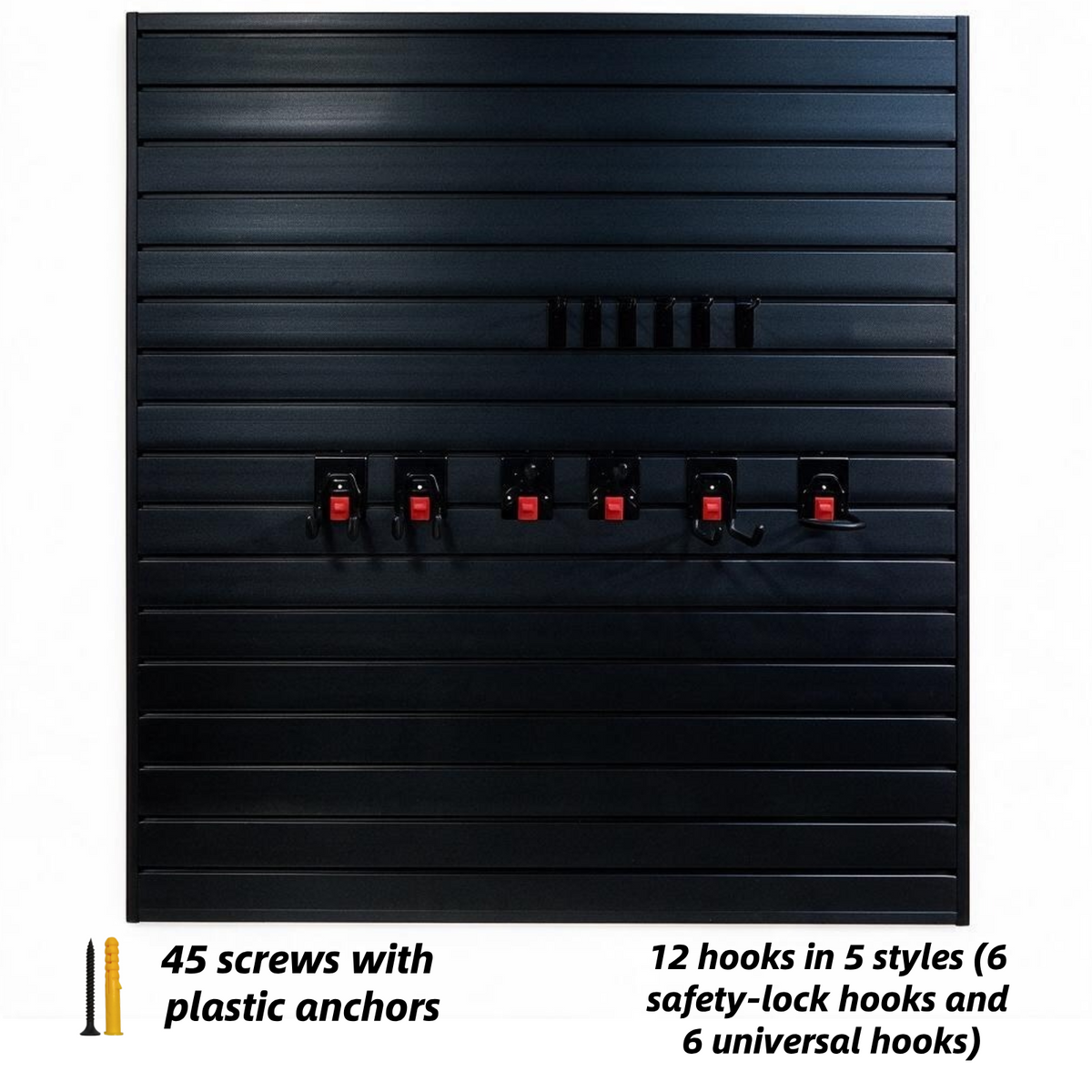 PVC Slatwall Panel Kit, 4x4ft Garage Wall Storage System, photo 3 of 10