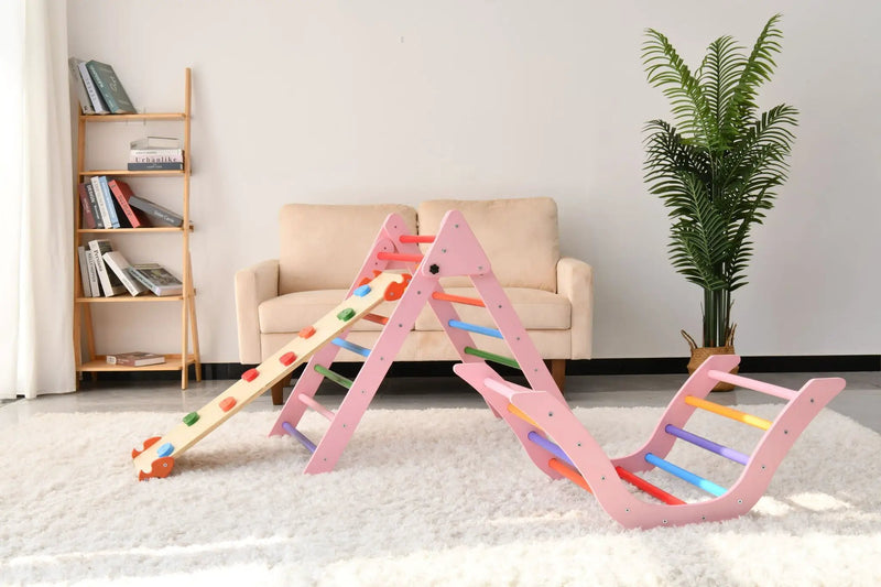 Gardenia - Pikler Triangle Set, Montessori Toddler Climbing Toys, 2 Piece by HouseOfZazla