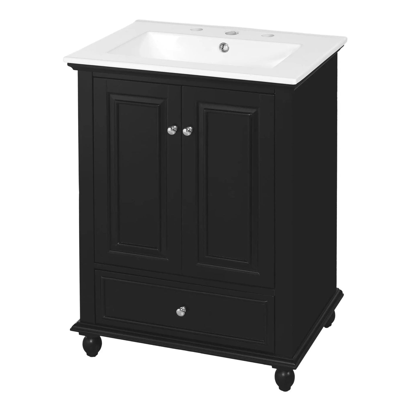 Modern Bathroom Vanity With Sink, Cabinet With Drawer And Dividers, Rectangular Storage Unit by HouseOfZazla