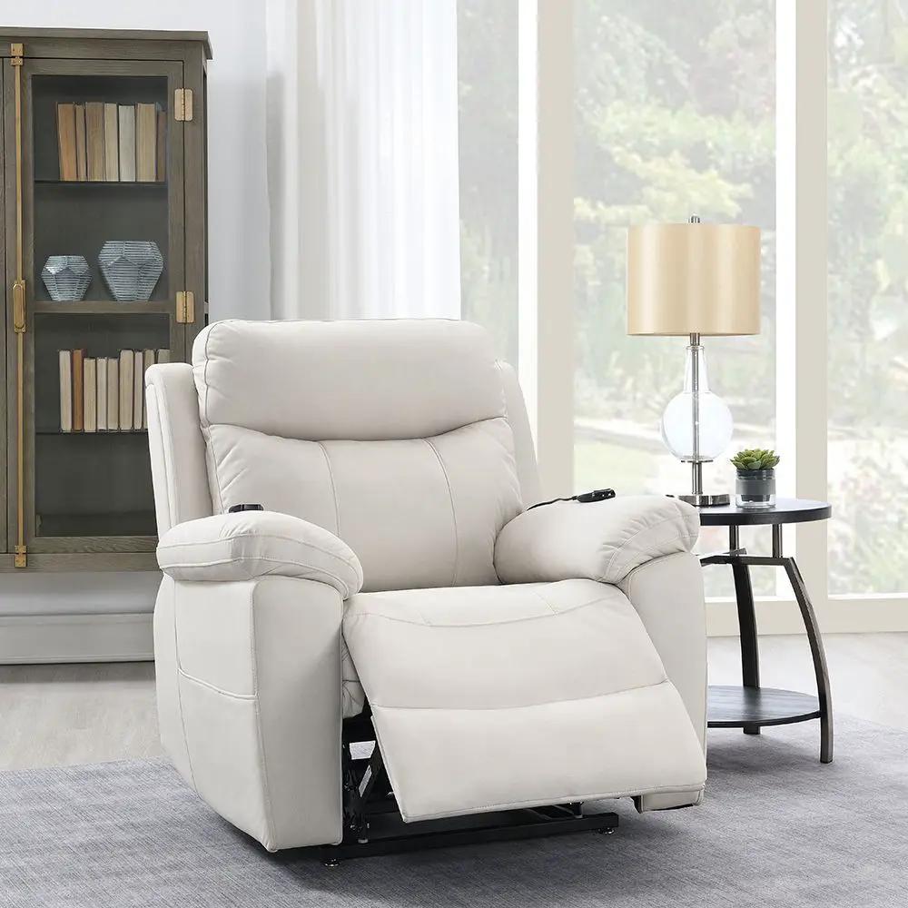 Chriki - Power Recliner With Lift & Heating & Massage - Beige Fabric by Unique Piece Furniture