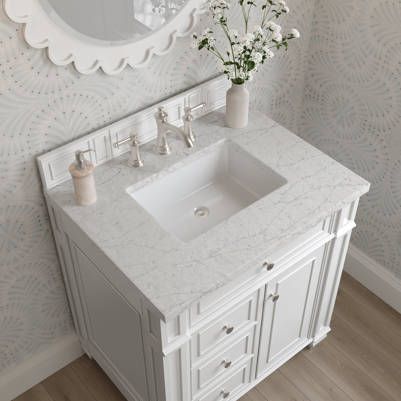 James Martin Bristol 30" Single Bathroom Vanity, Bright White by James Martin