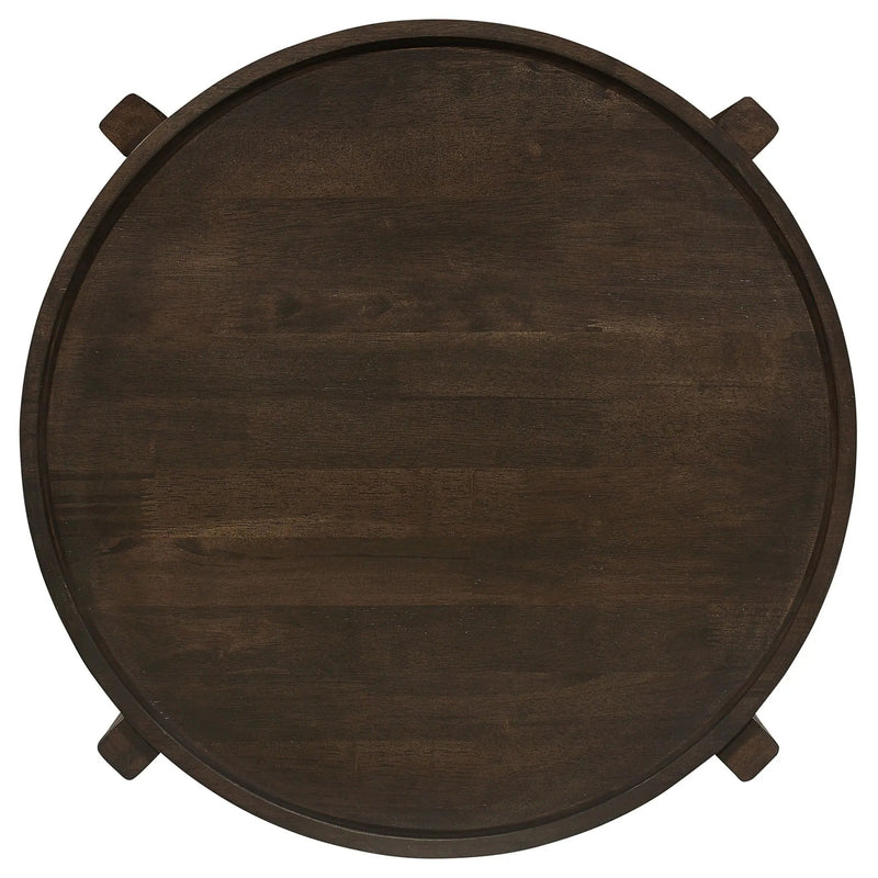 Cota 3-piece Solid Wood Coffee and End Table Set Dark Brown by Unique Piece Furniture