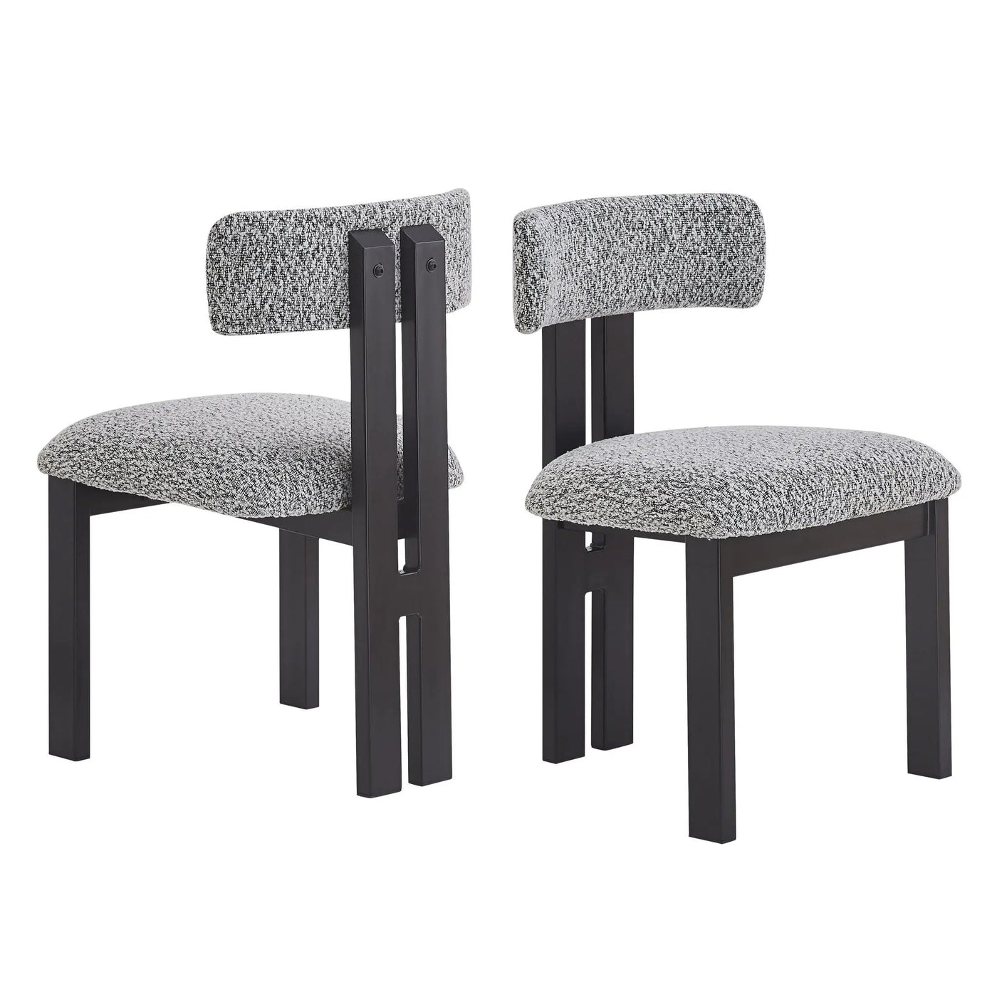 Modern Upholstered Armless Dining Chairs With Metal Legs by HouseOfZazla