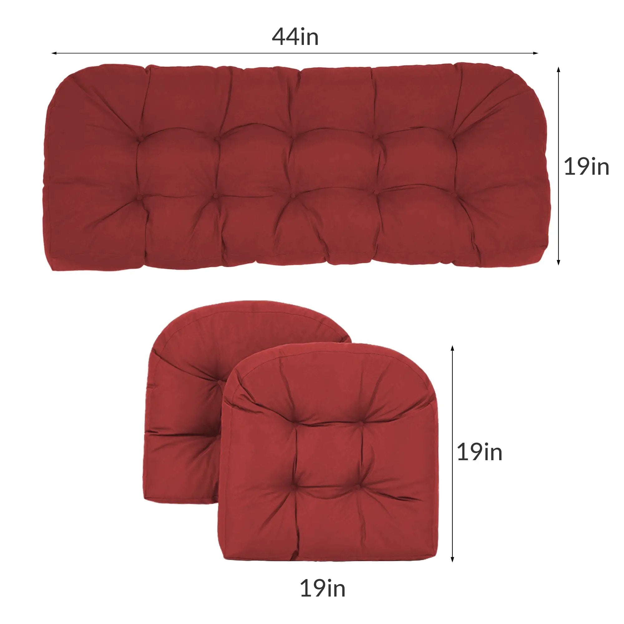 Wicker Chair Cushions Set of 3 by HouseOfZazla