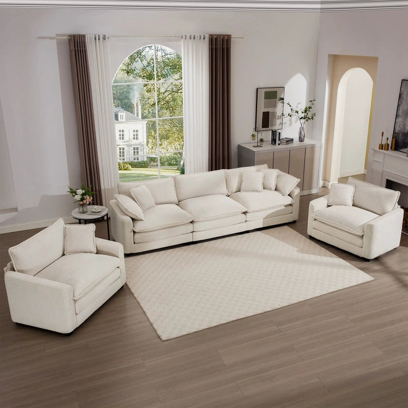 Elegant Oversized Sectional Sofa Set With Deep Seats And Flexible Layout by Unique Piece Furniture