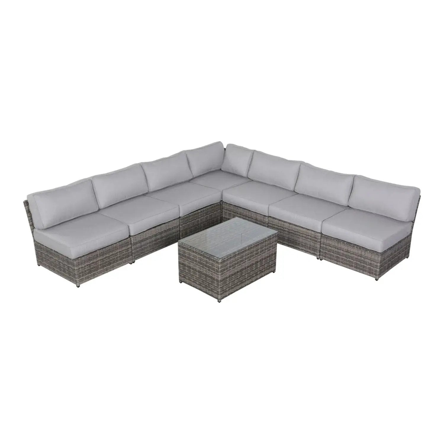 Comfortable Modern Patio Rattan Sectional Set With Cushions by HouseOfZazla
