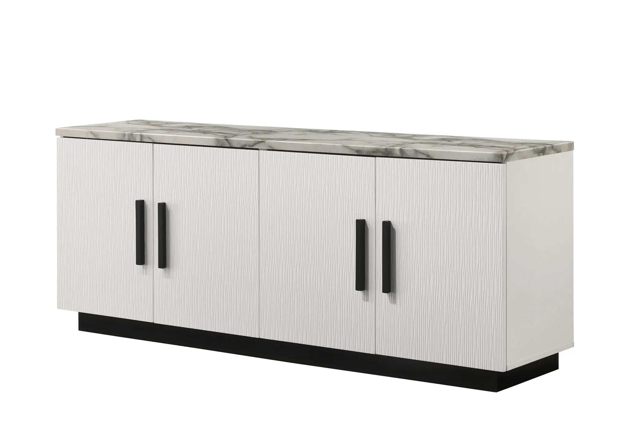 Matilda - Cabinet Console Table With White Faux Marble Top - White by Unique Piece Furniture
