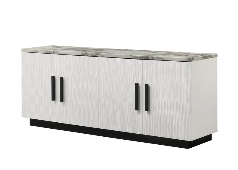 Matilda - Cabinet Console Table With White Faux Marble Top - White by Unique Piece Furniture