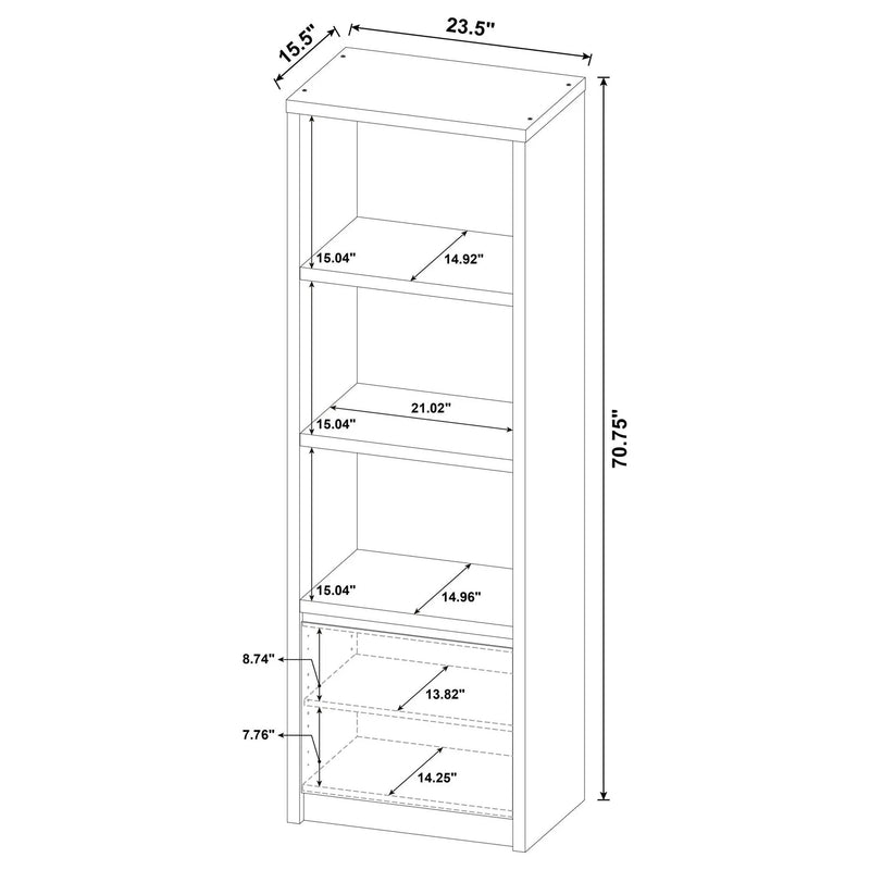 Sloat - 3 Shelf Media Tower With Cabinet Storage - Black by HouseOfZazla